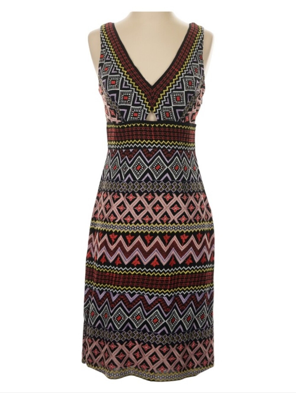ANTHROPOLOGIE AKEMI + KIN Geo-Embroidered Column Sheath Dress Sz 4